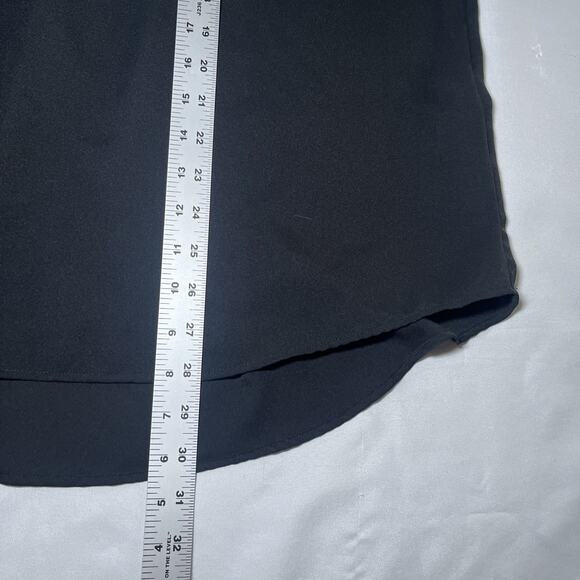 Lands End Top Womens 22W Plus Black Long Sleeve Split Neck Blouse Career Minimal - Picture 6 of 7